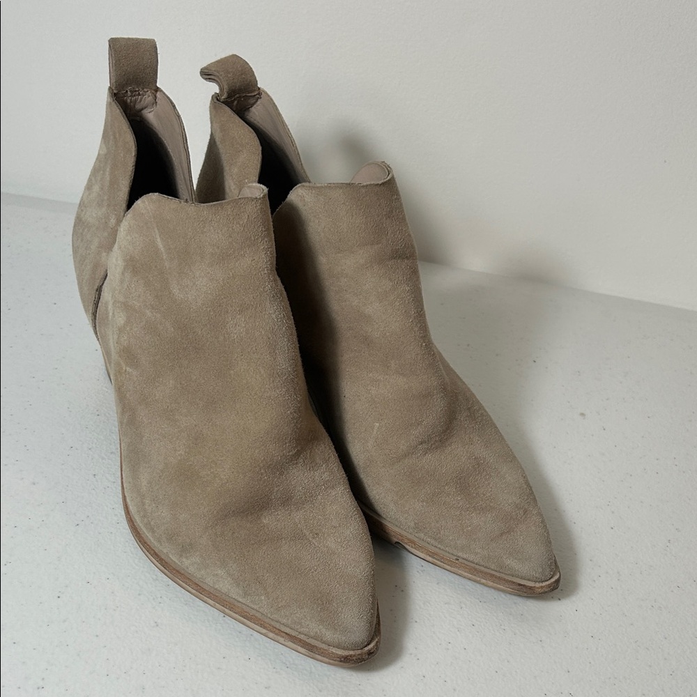 Dolce Vita Taupe Suede Ankle Booties